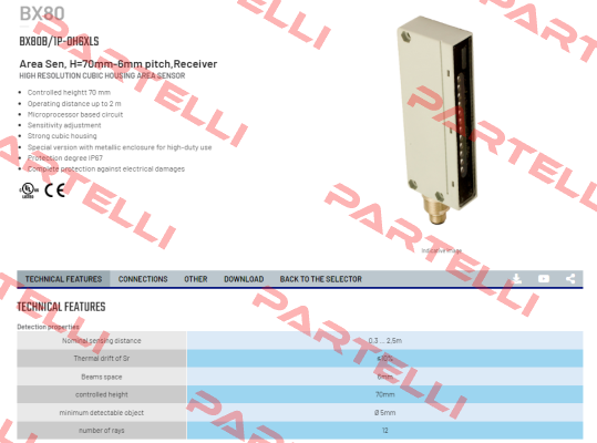 BX80B/1P-0H6XLS Micro Detectors / Diell