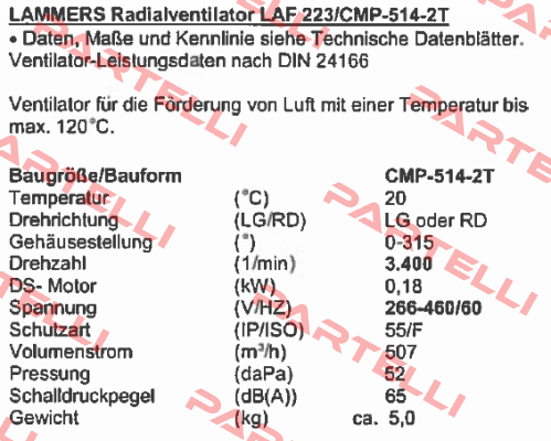 LAF 223/CMP-514-2T-60 HZ Sodeca