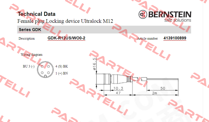 Art.No.4139100899 Type: GDK-R12US/WO0-2 Bernstein