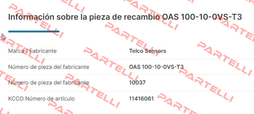 p/n: 10037, Type: OAS 100-10-0VS-T3 Telco