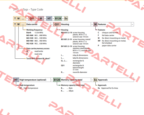 TW860-960-Q52L128-HT-B110 Turck