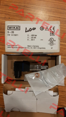 S-20    0....400 bar (Part Number: 1415071) Wika