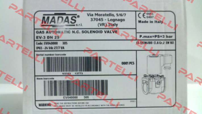 EV-3, DN25 (EV040000 305) Madas